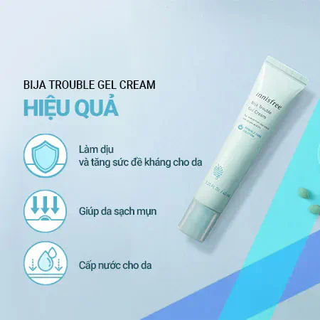 Kem trị mụn Innisfree Bija Trouble Gel Cream