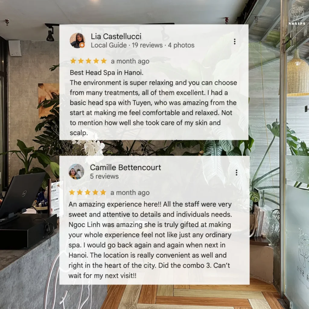 Khách hàng review Nhà Spa trên Google Maps