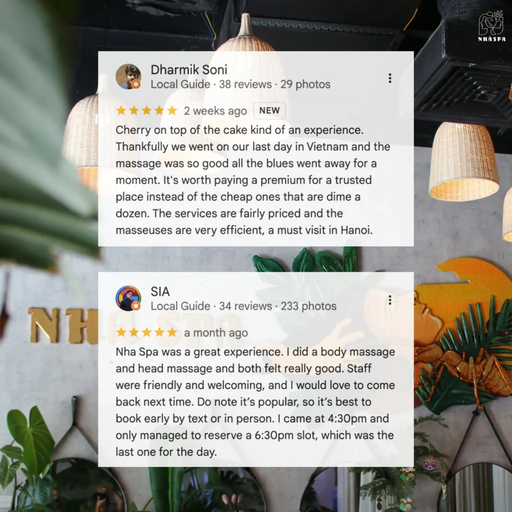 Khách hàng review Nhà Spa trên Google Maps